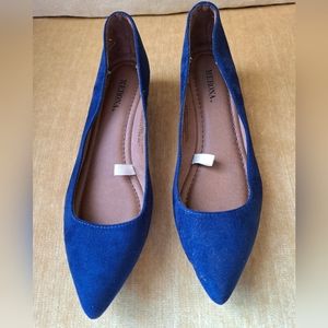 Merona Blue Suede Pointed Flat Shoes